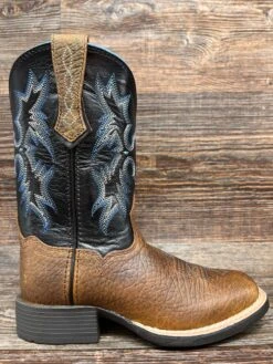 10012794 Kid's Tombstone Square Toe Western Boot By Ariat