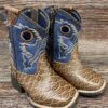 A441000202 Toddler's Ariat Orlando Fish Print Square Toe Western Boot By M&F Western Products