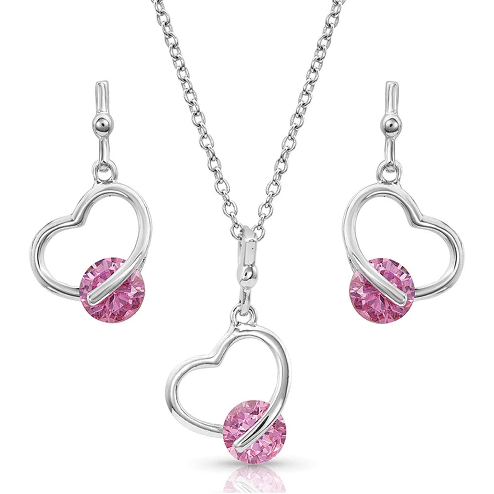 Js4378 A Drop Of Pink Heart Jewelry Set By Montana Silversmiths 1 Js4378 A Drop Of Pink Heart Jewelry Set By Montana Silversmiths