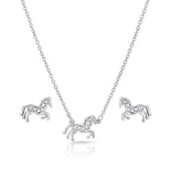 Js4735 All The Pretty Horses Jewelry Set By Montana Silversmiths