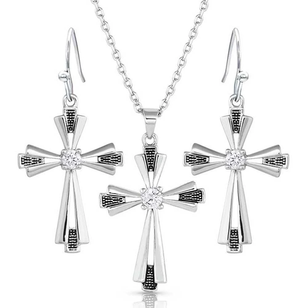 Js5176 Extended Faith Cross Jewelry Set By Montana Silversmiths 1 Js5176 Extended Faith Cross Jewelry Set By Montana Silversmiths