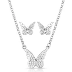 Js5267 Beautiful Butterfly Jewelry Set By Montana Silversmiths 5 Js5267 Beautiful Butterfly Jewelry Set By Montana Silversmiths -Western Cowboy Equipment Store JS5267 alt