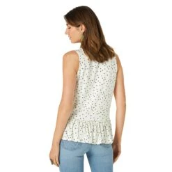 Lwek22w Women's Ruffle Hem Tank Top By Wrangler -Western Cowboy Equipment Store LWEK22W BB02 SWFF PRD