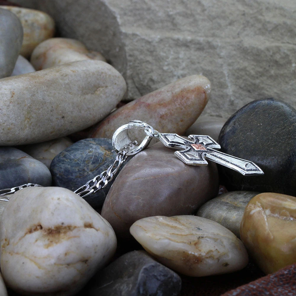 Nc1161 Antique Copper Diamond Cross Necklace By Montana Silversmiths 3 Nc1161 Antique Copper Diamond Cross Necklace By Montana Silversmiths - Image 3