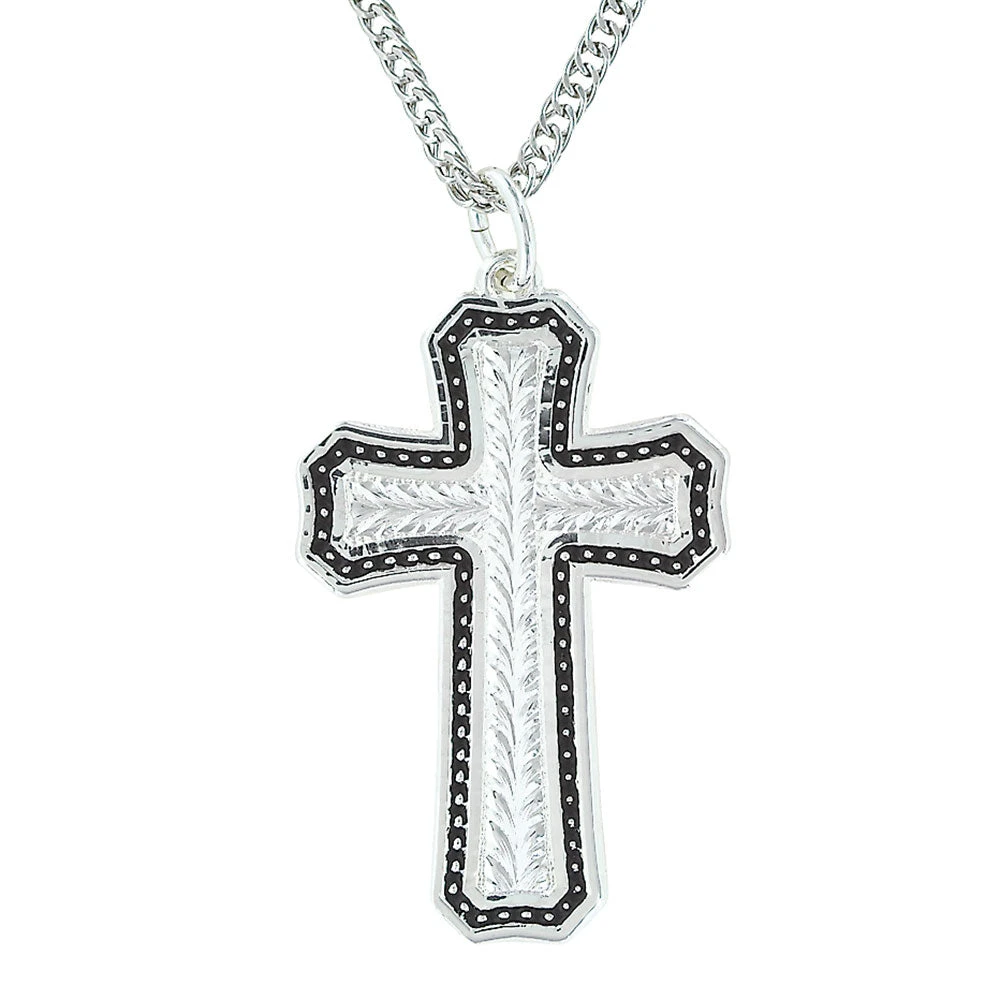 Nc3110 Beaded Wheat Cross Necklace By Montana Silversmiths 1 Nc3110 Beaded Wheat Cross Necklace By Montana Silversmiths