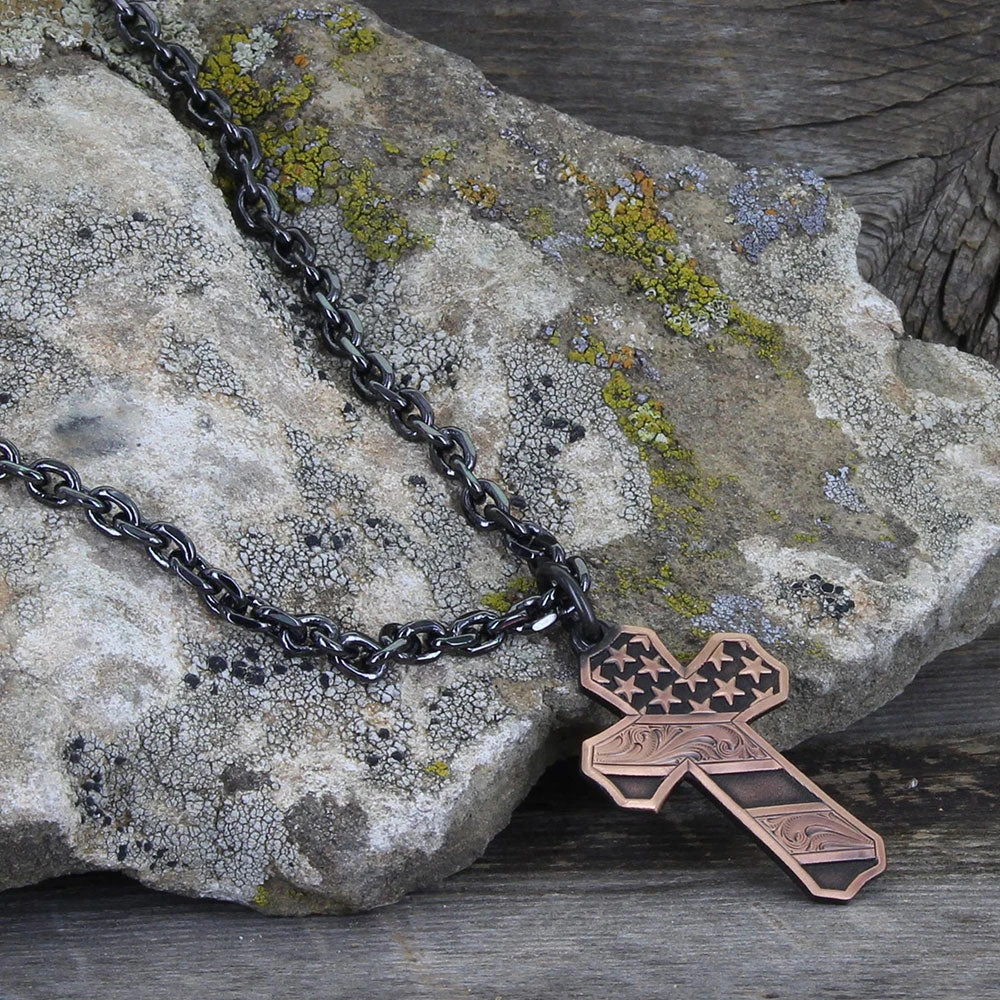 Nc3771blb Faded Glory Cross Necklace By Montana Silversmiths 3 Nc3771blb Faded Glory Cross Necklace By Montana Silversmiths - Image 3