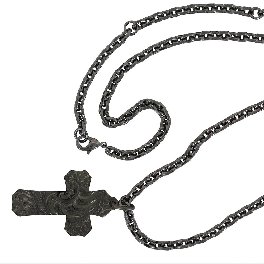 Nc3771blb Faded Glory Cross Necklace By Montana Silversmiths 4 Nc3771blb Faded Glory Cross Necklace By Montana Silversmiths - Image 4