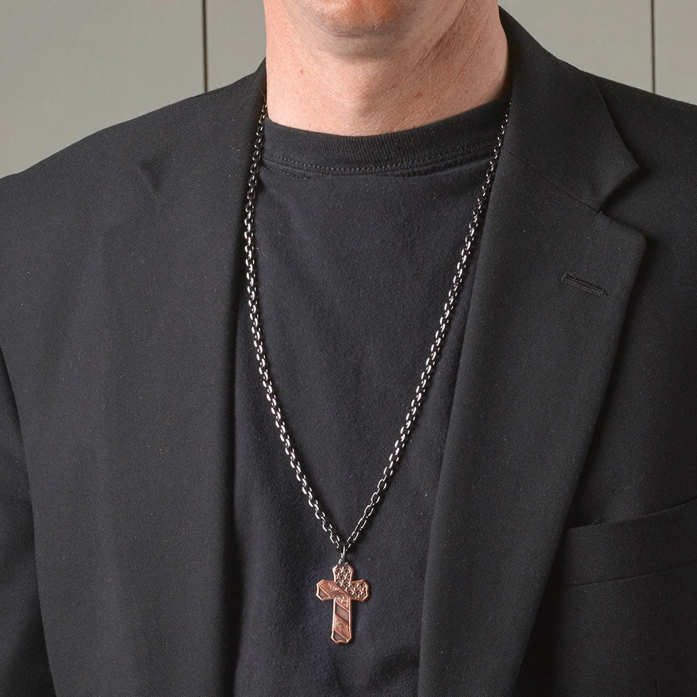 Nc3771blb Faded Glory Cross Necklace By Montana Silversmiths 2 Nc3771blb Faded Glory Cross Necklace By Montana Silversmiths - Image 2