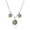 Nc4947 Chevron Silver Necklace By Montana Silversmiths