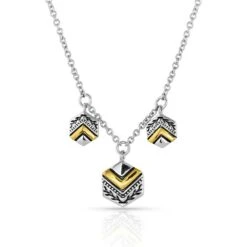 Nc4947 Chevron Silver Necklace By Montana Silversmiths