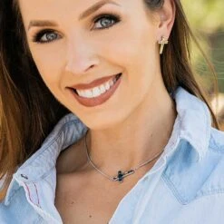 Nc5094 Legends Color Cross Necklace By Montana Silversmiths -Western Cowboy Equipment Store NC5094 mod