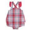 Pq2000m Baby Girl Sleeveless Ruffle Seat Plaid Bodysuit By Wrangler